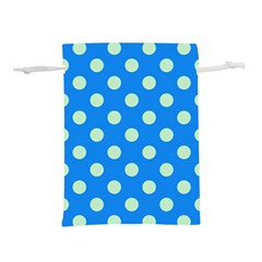 Polka-dots-blue Lightweight Drawstring Pouch (S)