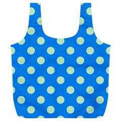 Polka-dots-blue Full Print Recycle Bag (xxl) by nate14shop