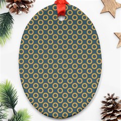 Polka-dots-gray Oval Ornament (two Sides) by nate14shop