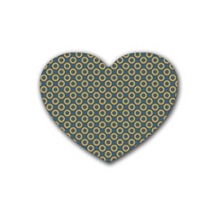 Polka-dots-gray Rubber Coaster (heart) by nate14shop