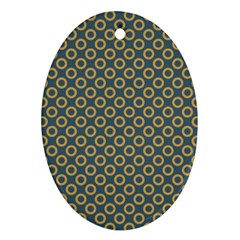 Polka-dots-gray Oval Ornament (two Sides) by nate14shop