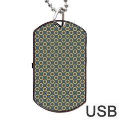 Polka-dots-gray Dog Tag Usb Flash (two Sides)