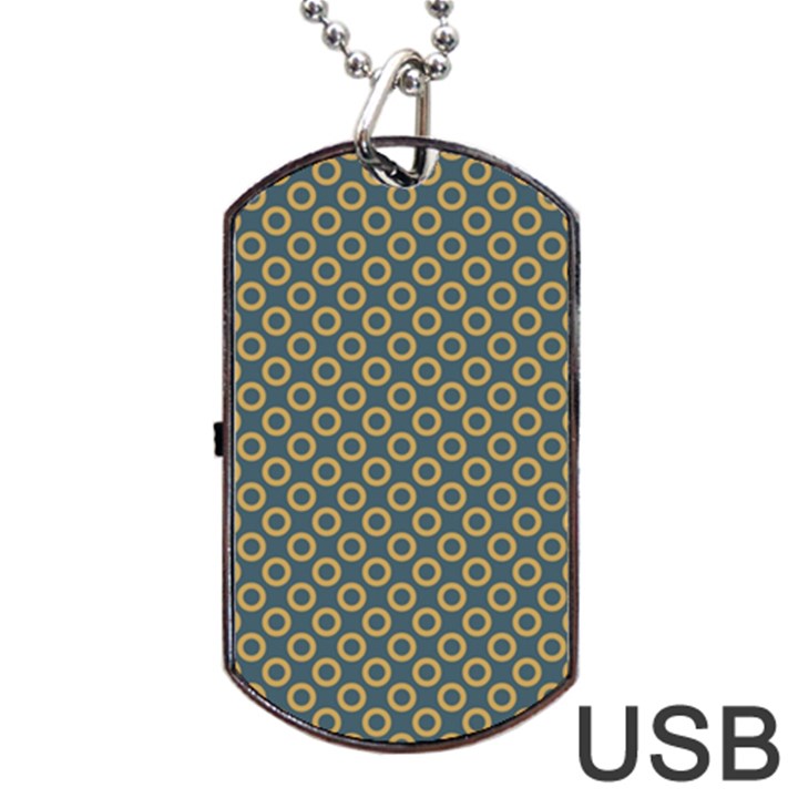 Polka-dots-gray Dog Tag USB Flash (Two Sides)