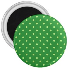 Polka-dots-green 3  Magnets by nate14shop