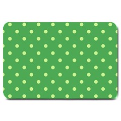 Polka-dots-green Large Doormat  by nate14shop