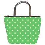 Polka-dots-green Bucket Bag Front