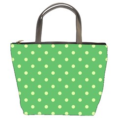 Polka-dots-green Bucket Bag by nate14shop