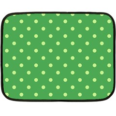 Polka-dots-green Double Sided Fleece Blanket (mini)  by nate14shop