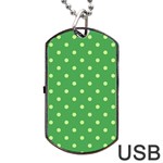 Polka-dots-green Dog Tag USB Flash (Two Sides) Back