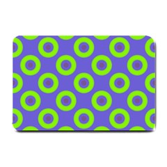 Polka-dots-green-blue Small Doormat  by nate14shop