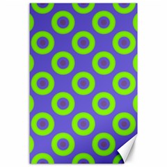 Polka-dots-green-blue Canvas 24  X 36  by nate14shop