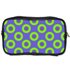 Polka-dots-green-blue Toiletries Bag (one Side) by nate14shop