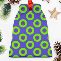 Polka-dots-green-blue Bell Ornament (two Sides) by nate14shop