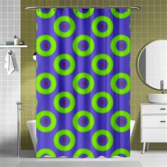 Polka-dots-green-blue Shower Curtain 48  X 72  (small)  by nate14shop