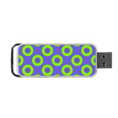 Polka-dots-green-blue Portable Usb Flash (two Sides) by nate14shop