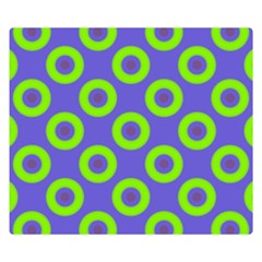 Polka-dots-green-blue Double Sided Flano Blanket (small)  by nate14shop