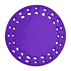 Polka-dots-lilac Round Filigree Ornament (two Sides) by nate14shop