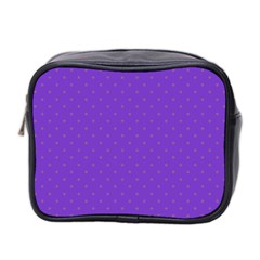 Polka-dots-lilac Mini Toiletries Bag (two Sides) by nate14shop