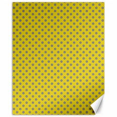 Polka-dots-light Yellow Canvas 16  X 20  by nate14shop