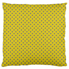 Polka-dots-light Yellow Large Flano Cushion Case (one Side)