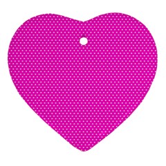 Polkadots-pink Heart Ornament (two Sides)