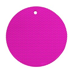 Polkadots-pink Round Ornament (two Sides)