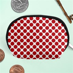 Polka-dots-polkared Accessory Pouch (medium) by nate14shop