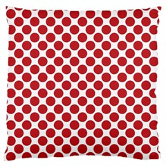 Polka-dots-polkared Large Flano Cushion Case (one Side)