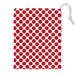 Polka-dots-polkared Drawstring Pouch (5xl)