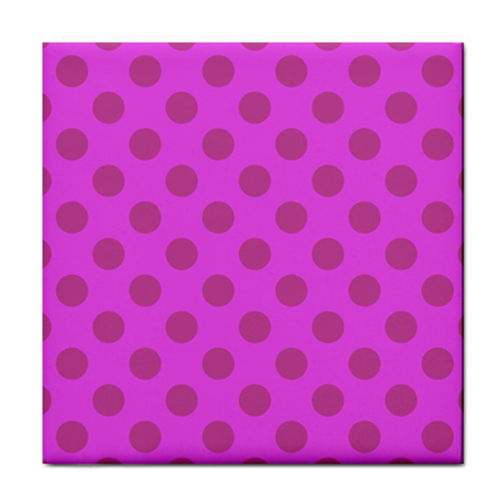 Polka-dots-purple Tile Coaster