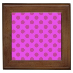 Polka-dots-purple Framed Tile by nate14shop