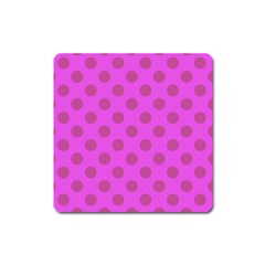 Polka-dots-purple Square Magnet by nate14shop