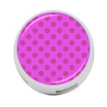 Polka-dots-purple 4-Port USB Hub (Two Sides) Back