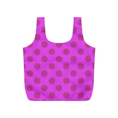 Polka-dots-purple Full Print Recycle Bag (s) by nate14shop