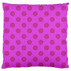 Polka-dots-purple Large Flano Cushion Case (one Side) by nate14shop