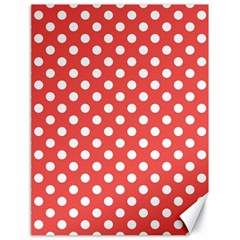 Polka-dots-red Canvas 18  X 24  by nate14shop