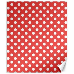 Polka-dots-red Canvas 20  X 24  by nate14shop