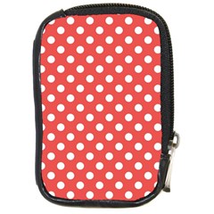 Polka-dots-red Compact Camera Leather Case by nate14shop