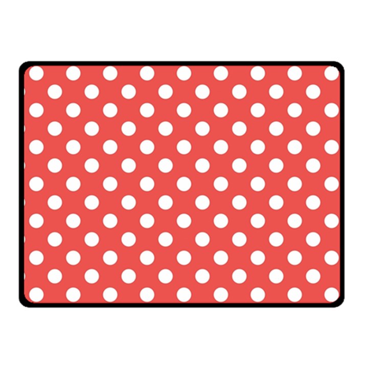 Polka-dots-red Fleece Blanket (Small)