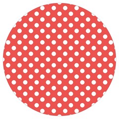 Polka-dots-red Round Trivet by nate14shop