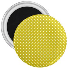 Polka-dots-yellow 3  Magnets by nate14shop