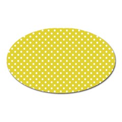 Polka-dots-yellow Oval Magnet by nate14shop