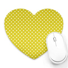 Polka-dots-yellow Heart Mousepads by nate14shop