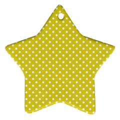 Polka-dots-yellow Star Ornament (two Sides) by nate14shop