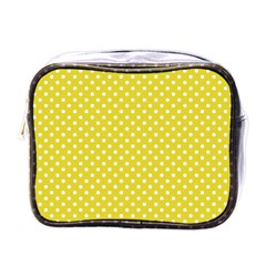 Polka-dots-yellow Mini Toiletries Bag (one Side) by nate14shop