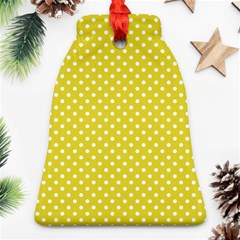 Polka-dots-yellow Bell Ornament (two Sides) by nate14shop