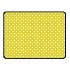 Polka-dots-yellow Double Sided Fleece Blanket (small)  by nate14shop