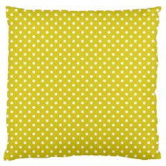 Polka-dots-yellow Large Flano Cushion Case (one Side)