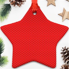 Red-polka Ornament (star) by nate14shop