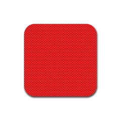 Red-polka Rubber Coaster (square)